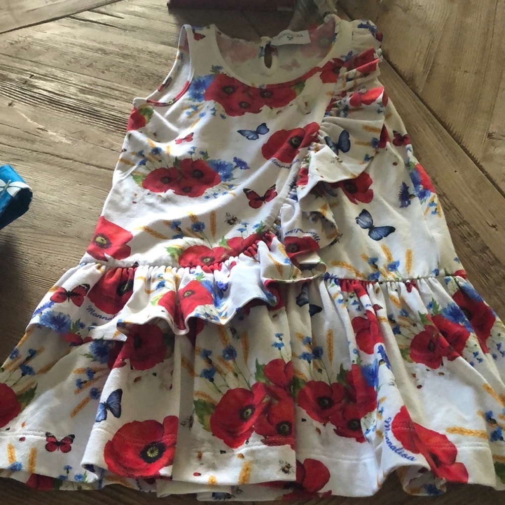 Never worn MONNALISA 24M dress ruffle
